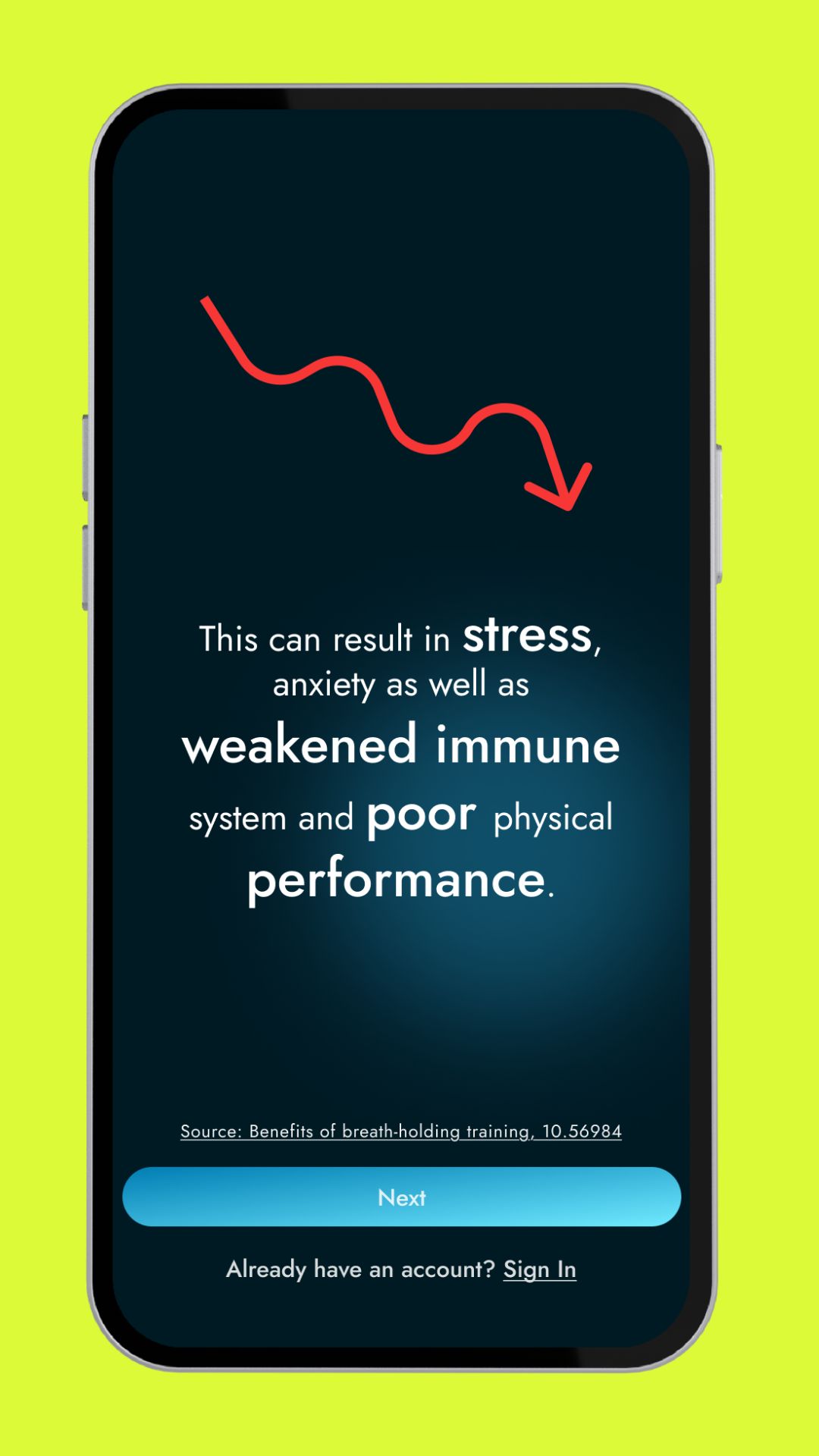 Personalized apnea training – mobile-friendly UI with real-time progress monitoring.